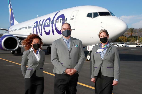 First Avelo Airlines flight takes off from Tweed